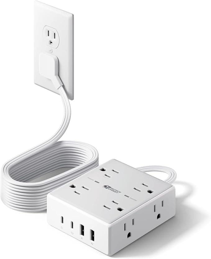Flat Plug Surge Protector Power Strip